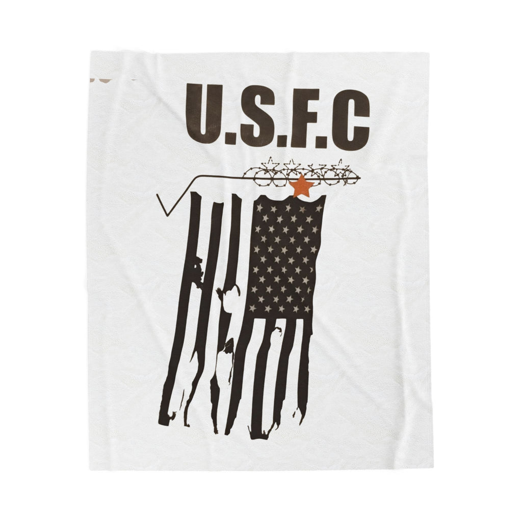 USFC-CORP Fifth Casualty Velveteen Plush Blanket - Patriotic Military Throw