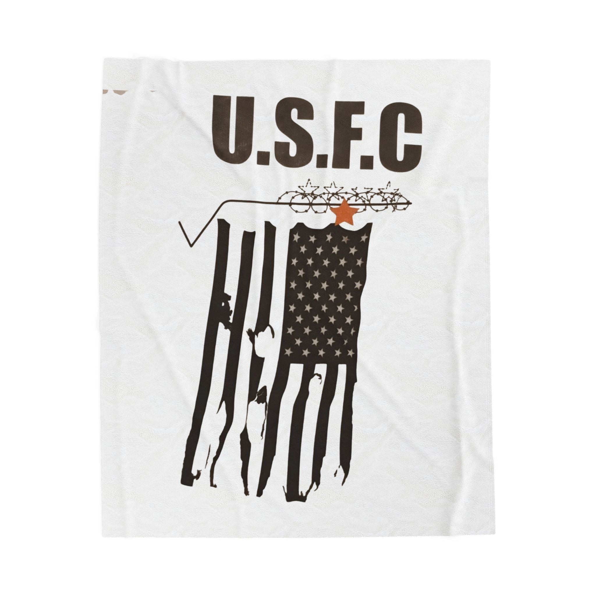 USFC-CORP Fifth Casualty Velveteen Plush Blanket - Patriotic Military Throw