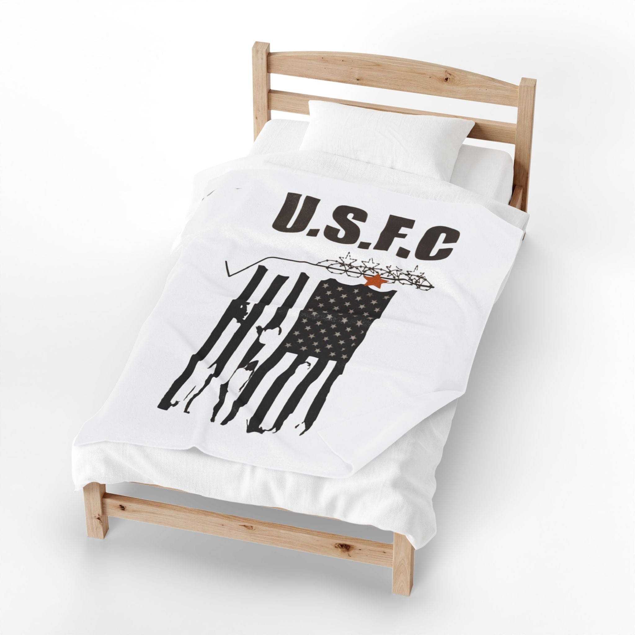USFC-CORP Fifth Casualty Velveteen Plush Blanket - Patriotic Military Throw