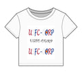 USFC-Corp Women's Flag Graphic Baby Tee — Honor Their Sacrifice Patriotic Crop Top