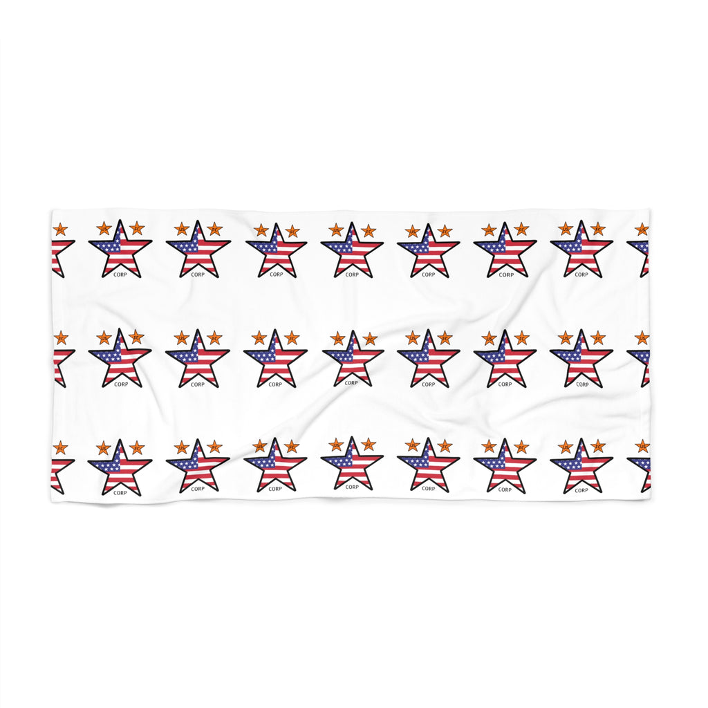 USFC-CORP ORIGINAL LOGO Beach Towel | Patriotic Stars