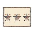 USFC-CORP ORIGINAL LOGO Trio Woven Blanket | American Flag Stars, Rustic Fringe
