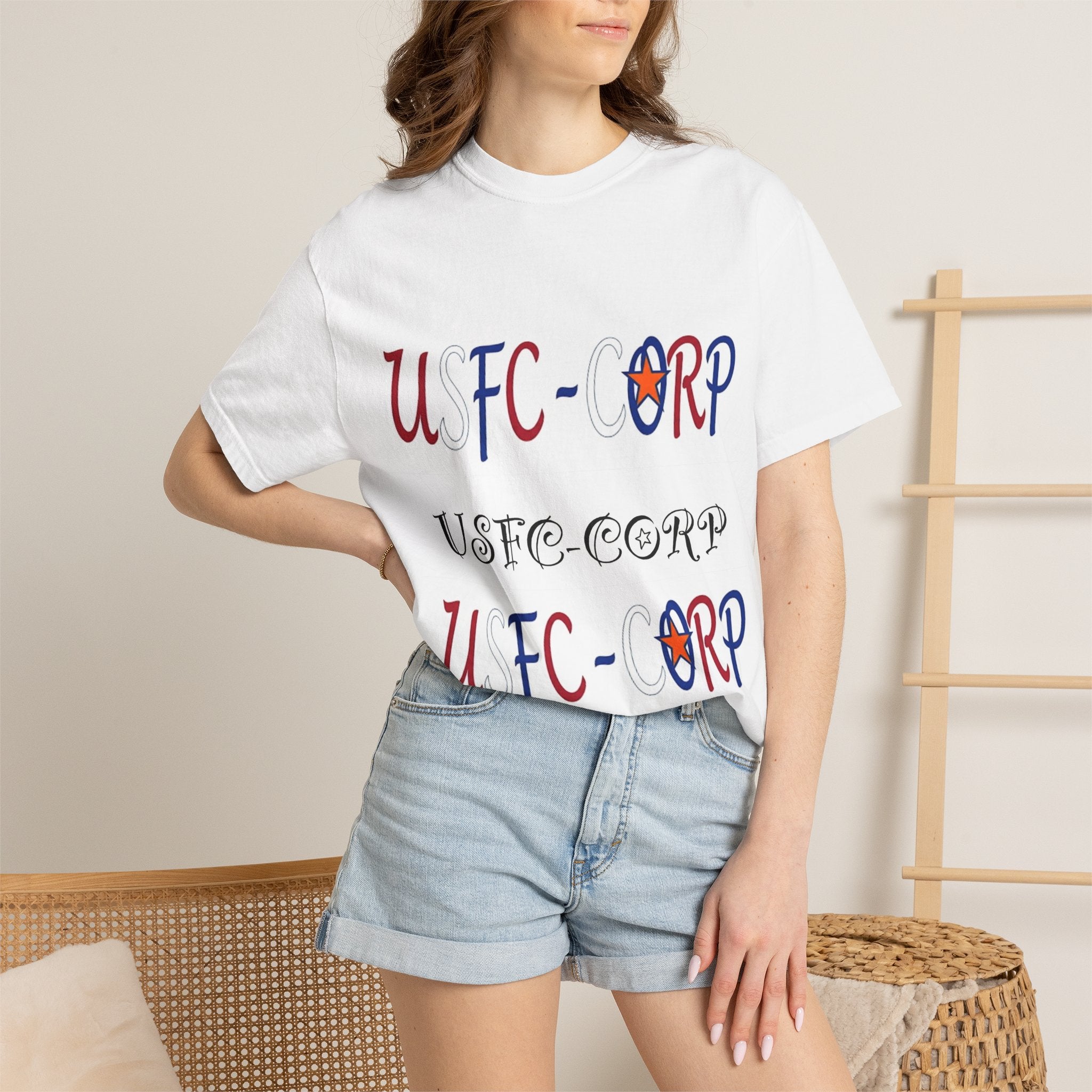 USFC-Corp Logo T-Shirt — Patriotic Red & Blue Graphic Tee