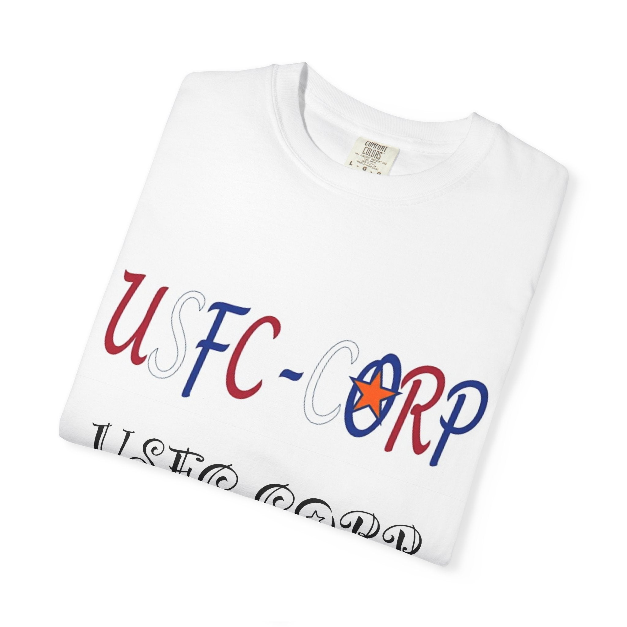 USFC-Corp Logo T-Shirt — Patriotic Red & Blue Graphic Tee
