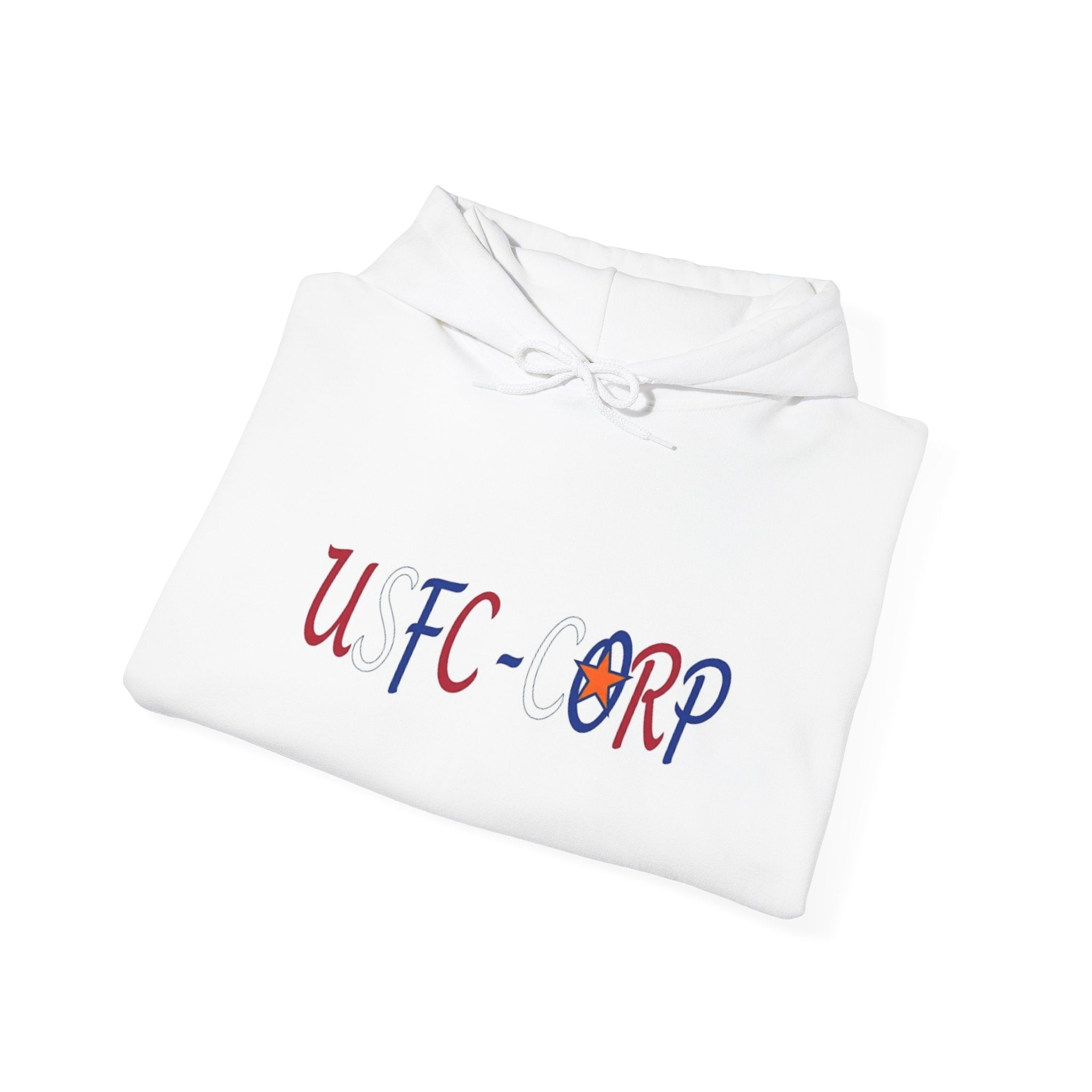 USFC-CORP Graphic Hoodie — Patriotic Flag Sleeve Streetwear