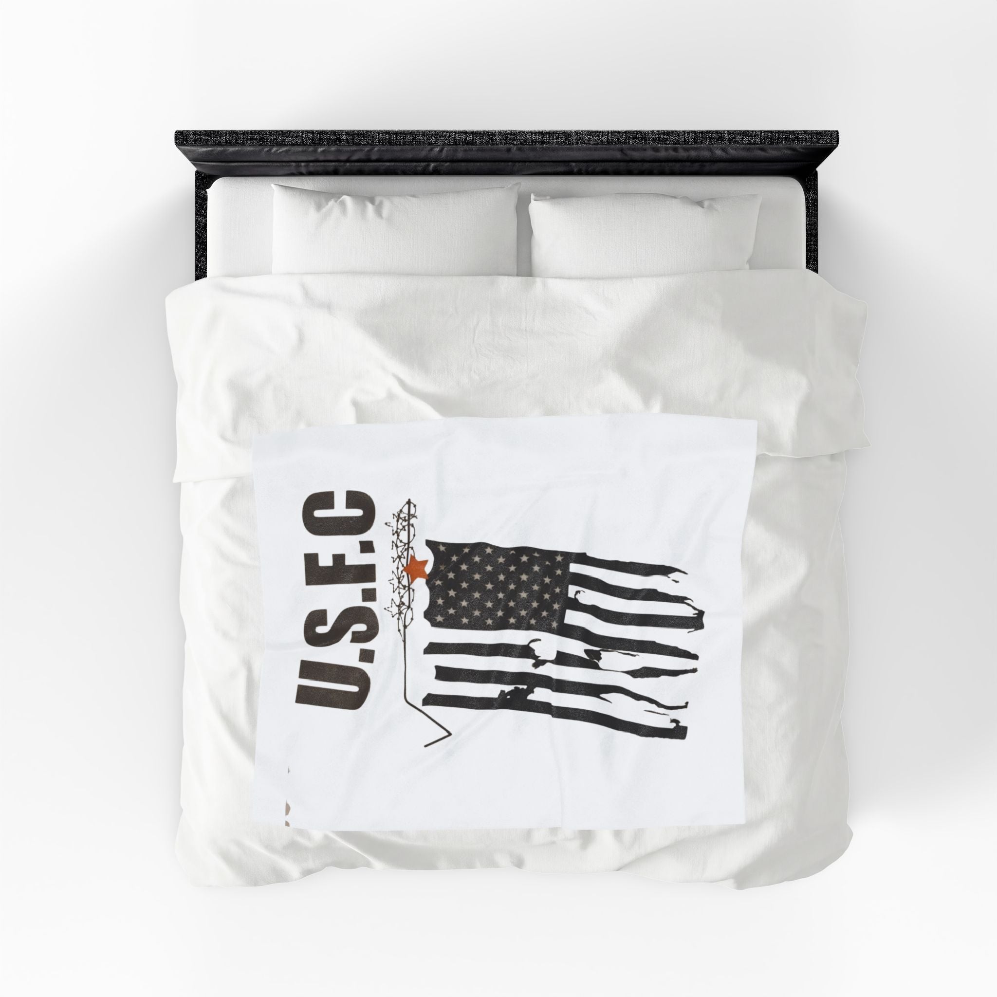 USFC-CORP Fifth Casualty Velveteen Plush Blanket - Patriotic Military Throw