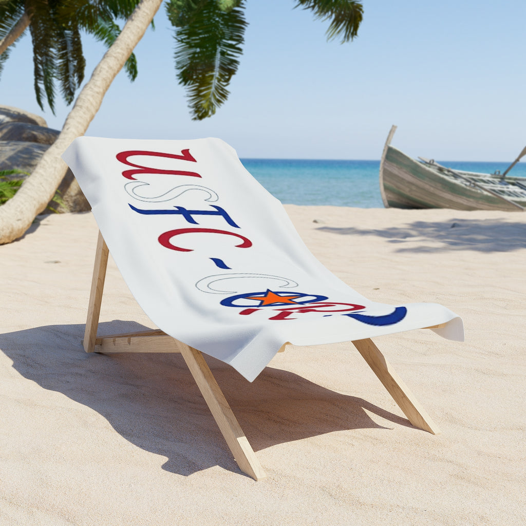 USFC-CORP  Logo Beach Towel — Patriotic Red, White & Blue Pool & Beach Towel