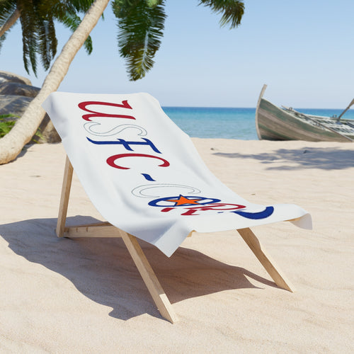 USFC-CORP  Logo Beach Towel — Patriotic Red, White & Blue Pool & Beach Towel