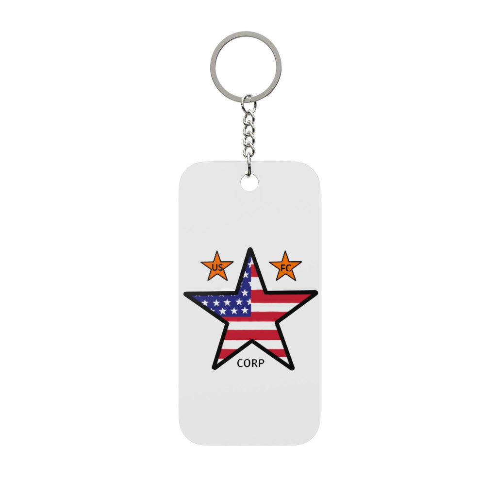 USFC-CORP Fifth Casualty Logo Keychain Charm — Double-Sided Patriotic Star & Distressed Flag