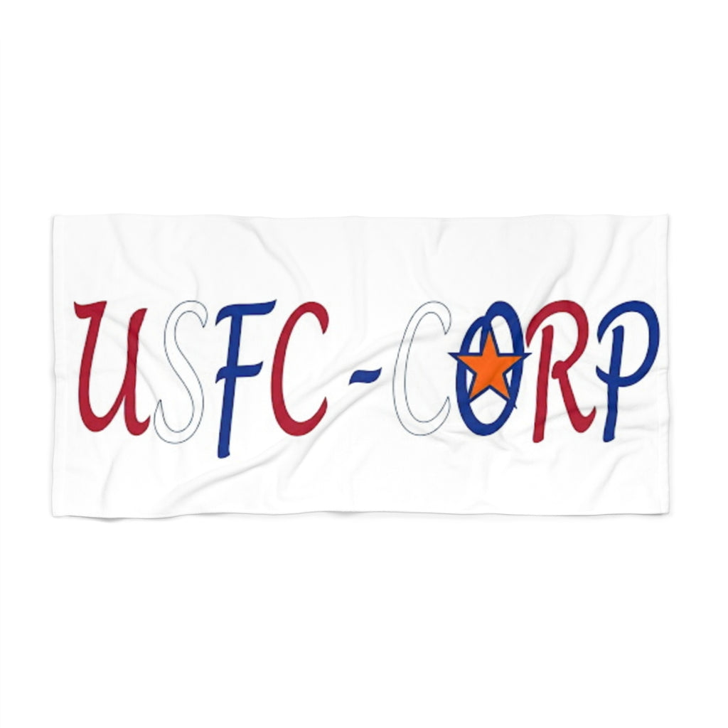 USFC-CORP  Logo Beach Towel — Patriotic Red, White & Blue Pool & Beach Towel