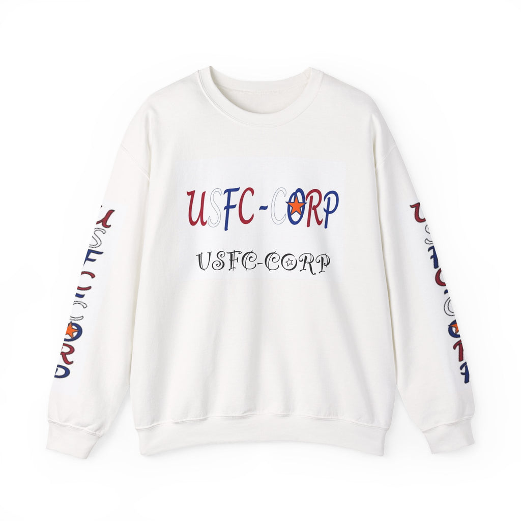 USFC-CORP Graphic Crewneck Sweatshirt — Military Scene Back Print
