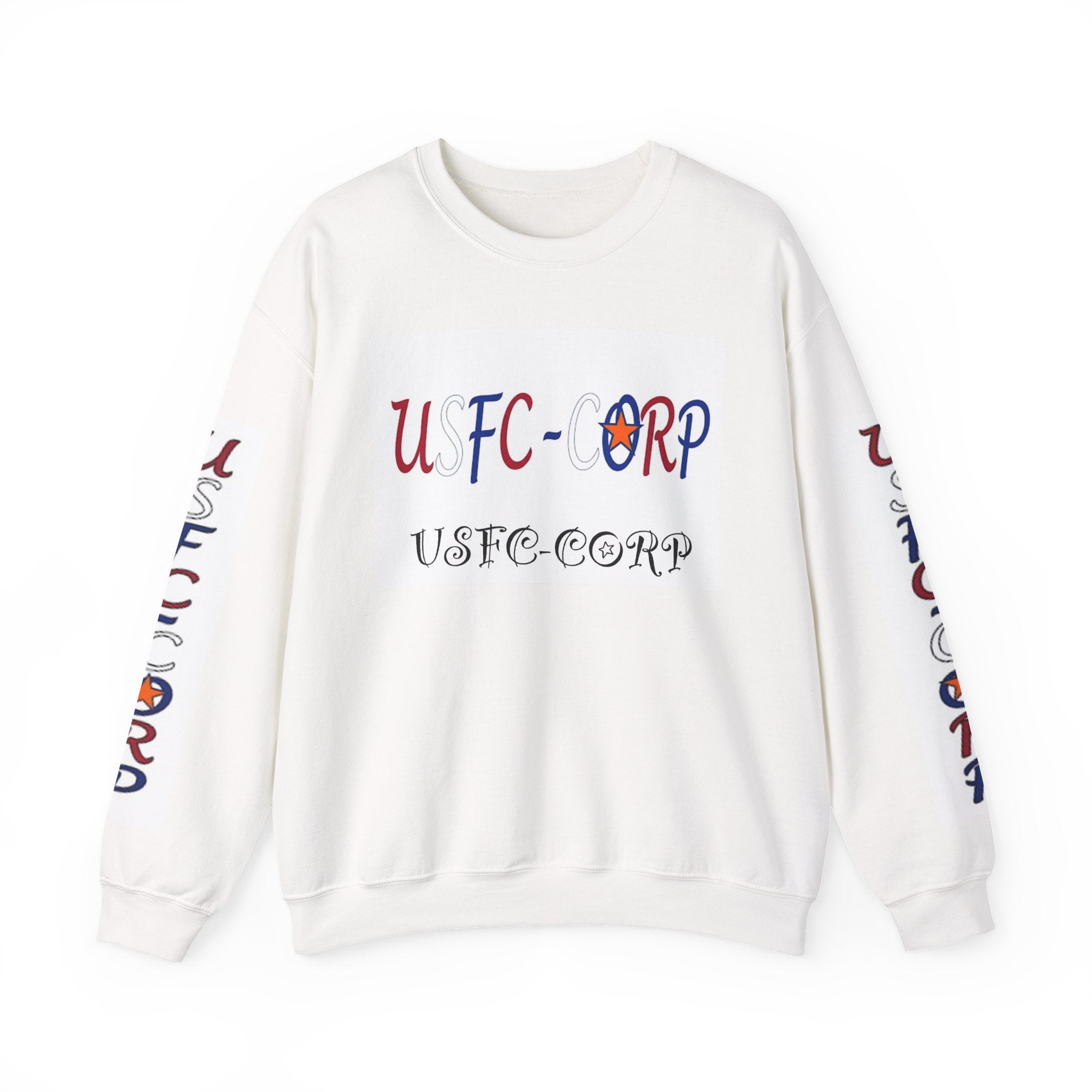 USFC-CORP Graphic Crewneck Sweatshirt — Military Scene Back Print