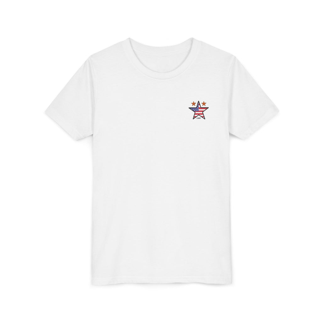 USFC-CORP "HONOR THEIR SACRIFICE Youth T‑Shirt - US Flag "Honor Their Sacrifice" Memorial Tee